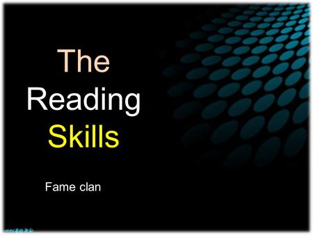 The Reading Skills Fame clan.