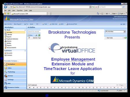 Brookstone Technologies Presents Employee Management Employee Management Extension Module and TimeTracker Leave Application for.