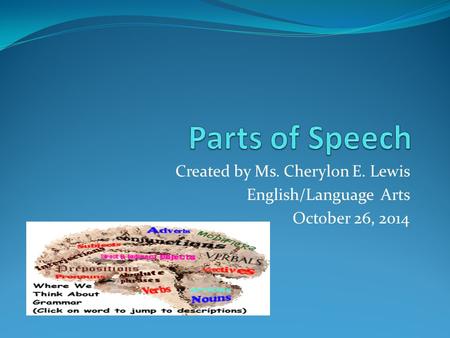 part of speech ppt