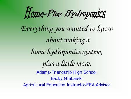 Home-Plus Hydroponics