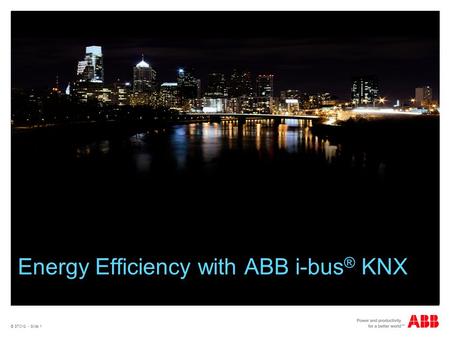 Energy Efficiency with ABB i-bus® KNX