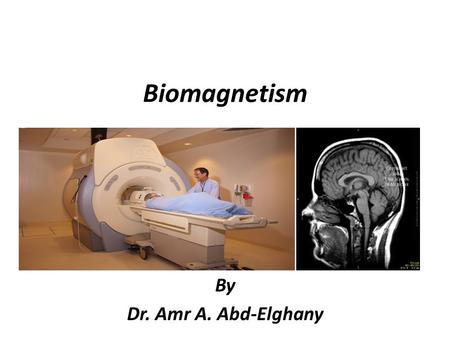 Biomagnetism By Dr. Amr A. Abd-Elghany. Magnetism Magnetism is a fundamental property of matter; it is generated by moving charges, usually electrons.