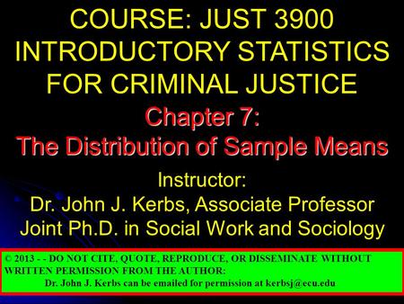 INTRODUCTORY STATISTICS FOR CRIMINAL JUSTICE