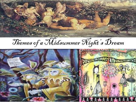 Themes of a Midsummer Night’s Dream. What is a Theme? The central topic, subject or concept the author is trying to point out. It is the main point in.