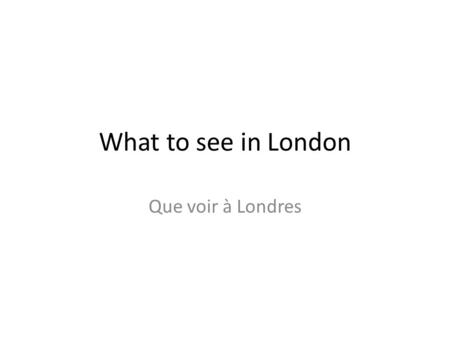 presentation london eye