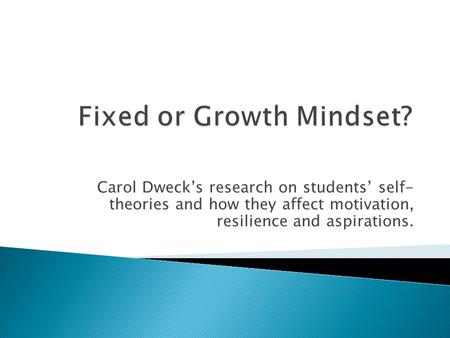 Fixed or Growth Mindset?
