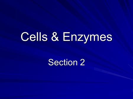 Cells & Enzymes Section 2. Catalysts The rate chemical reaction can be speeded up by raising the temperature or adding a catalyst A catalyst is not changed.