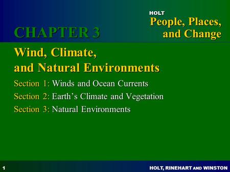 Wind, Climate, and Natural Environments