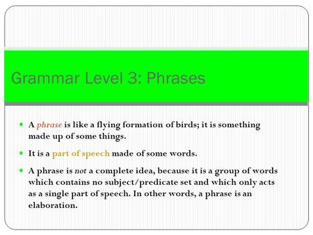 types of phrases presentation