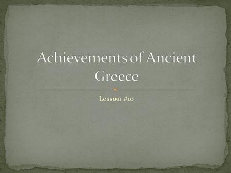 Achievements of Ancient Greece