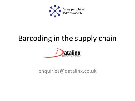 Barcoding in the supply chain