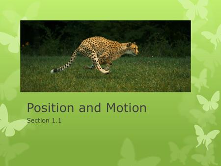 Position and Motion Section 1.1.