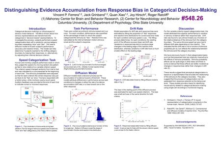 Distinguishing Evidence Accumulation from Response Bias in Categorical Decision-Making Vincent P. Ferrera 1,2, Jack Grinband 1,2, Quan Xiao 1,2, Joy Hirsch.