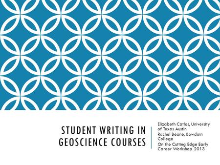 Student Writing in Geoscience Courses