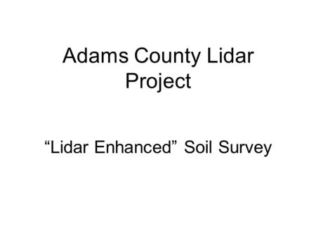 Adams County Lidar Project