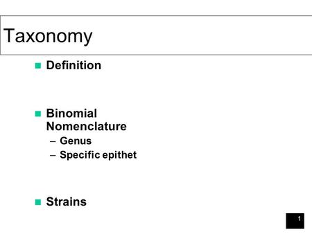 Taxonomy Definition Binomial Nomenclature Strains Genus