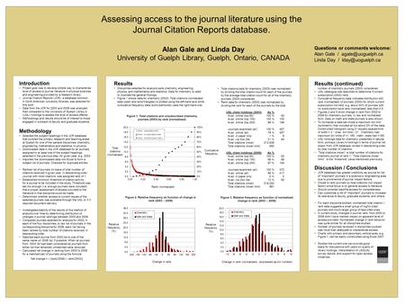 Introduction Project goal was to develop simple way to characterize level of access to journal literature in physical sciences and engineering provided.