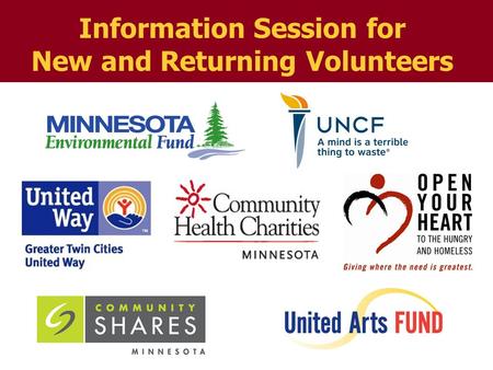 Information Session for New and Returning Volunteers.
