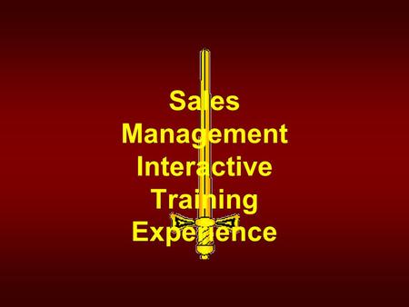 Sales Management Interactive Training Experience.