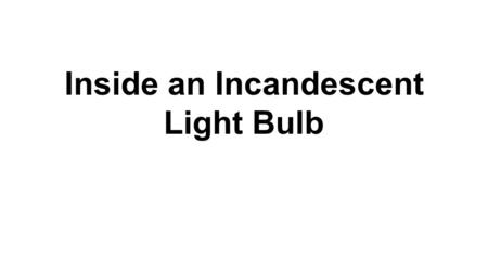 Inside an Incandescent Light Bulb. You are will be using an incandescent light bulb to build circuits in class.