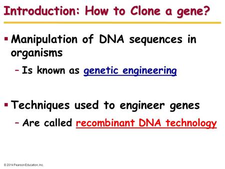 Introduction: How to Clone a gene?