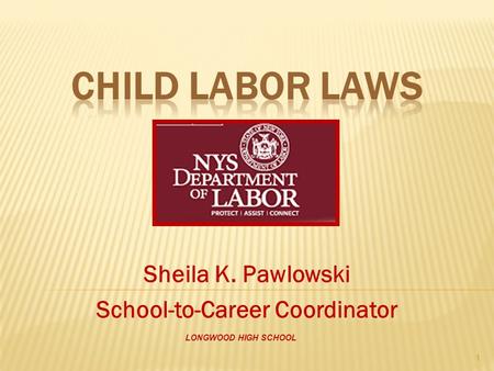 Sheila K. Pawlowski School-to-Career Coordinator LONGWOOD HIGH SCHOOL 1.