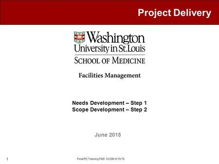 Needs Development – Step 1 Scope Development – Step 2