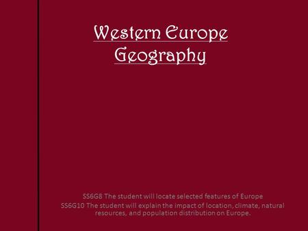 Western Europe Geography