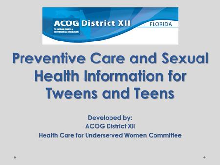 Preventive Care and Sexual Health Information for Tweens and Teens
