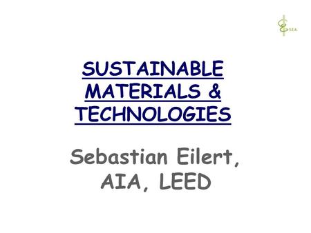 SUSTAINABLE MATERIALS & TECHNOLOGIES
