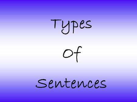 Types Of Sentences.