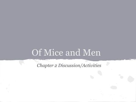 Chapter 2 Discussion/Activities