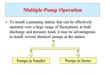 Multiple-Pump Operation