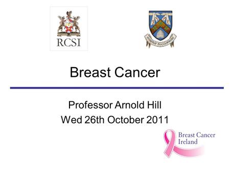 Professor Arnold Hill Wed 26th October 2011