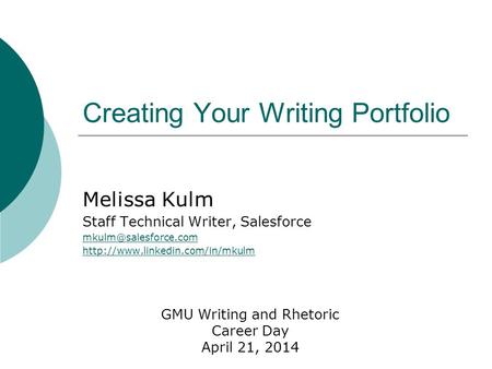 Creating Your Writing Portfolio