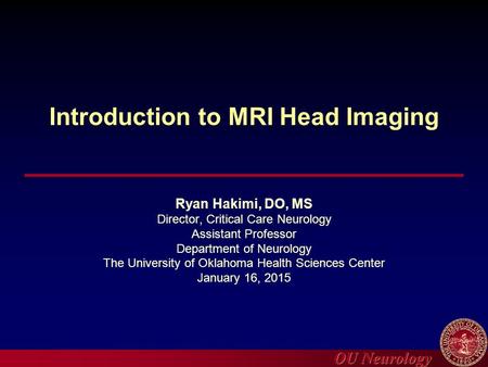 Introduction to MRI Head Imaging