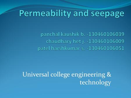 Universal college engineering & technology