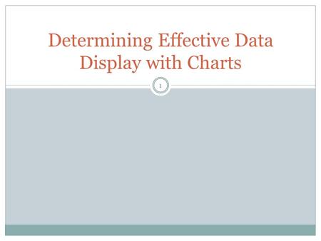 1 Determining Effective Data Display with Charts.