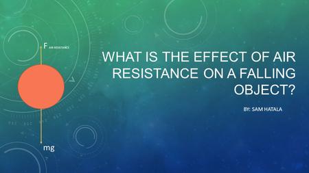 WHAT IS THE EFFECT OF AIR RESISTANCE ON A FALLING OBJECT? BY: SAM HATALA F AIR RESISTANCE mg.