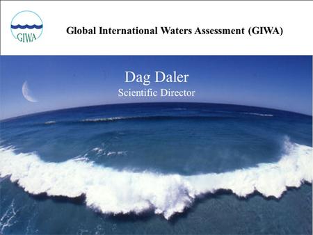 Global International Waters Assessment (GIWA) Dag Daler Scientific Director.