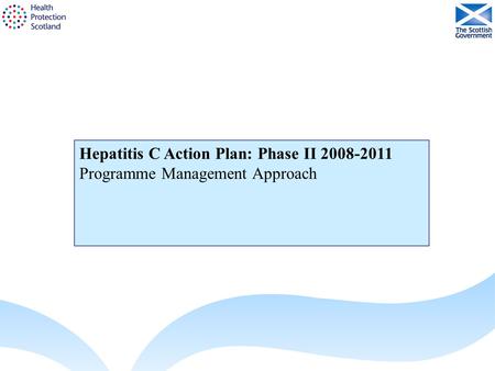 Hepatitis C Action Plan: Phase II 2008-2011 Programme Management Approach.