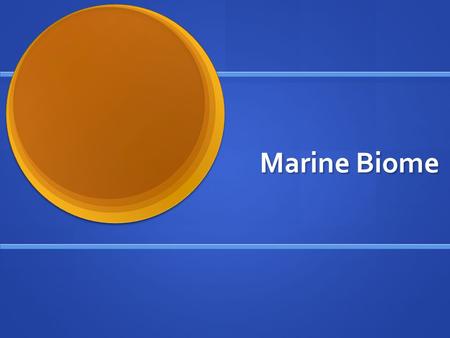 Marine Biome.