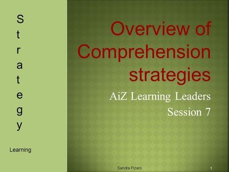 Learning AiZ Learning Leaders Session 7 Sandra Pizaro 1.