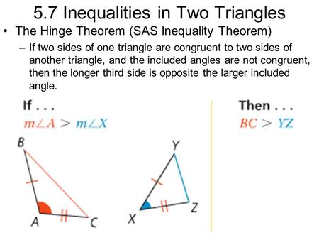5.7 Inequalities in Two Triangles