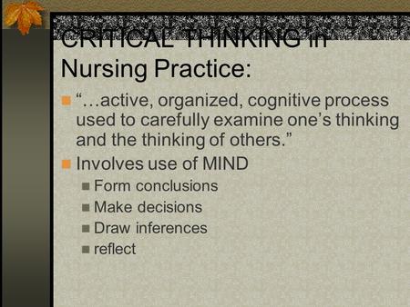 critical thinking in nursing powerpoint presentation