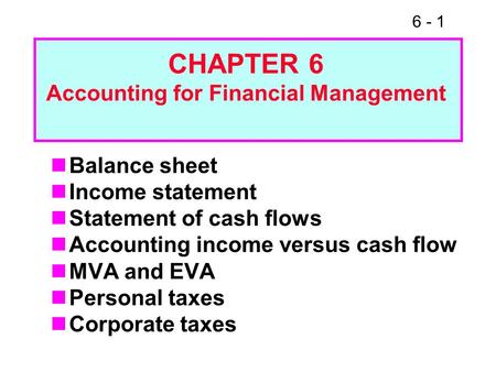 Accounting for Financial Management