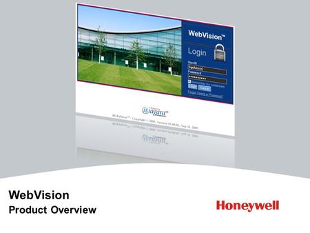 Title Subtitle WebVision Product Overview. 2© 2009 - HONEYWELL WebVision Overview: 20090927 Outline Introduction - Portfolio-fit - Architecture Product.