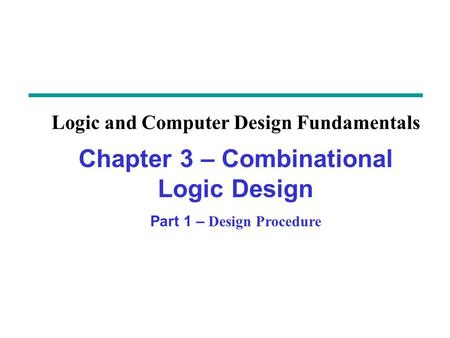 Overview Part 1 – Design Procedure 3-1 Design Procedure