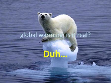 global warming: is it real?