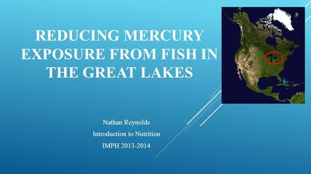 REDUCING MERCURY EXPOSURE FROM FISH IN THE GREAT LAKES Nathan Reynolds Introduction to Nutrition IMPH 2013-2014.